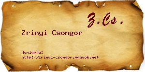 Zrinyi Csongor névjegykártya